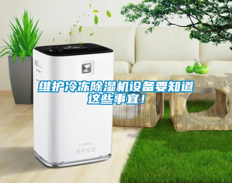 維護冷凍除濕機設備要知道這些事宜！